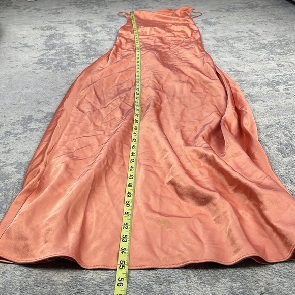 Significant Other Aila Dress Open Back Cowl Neck Satin Midi Nougat - Picture 8 of 13